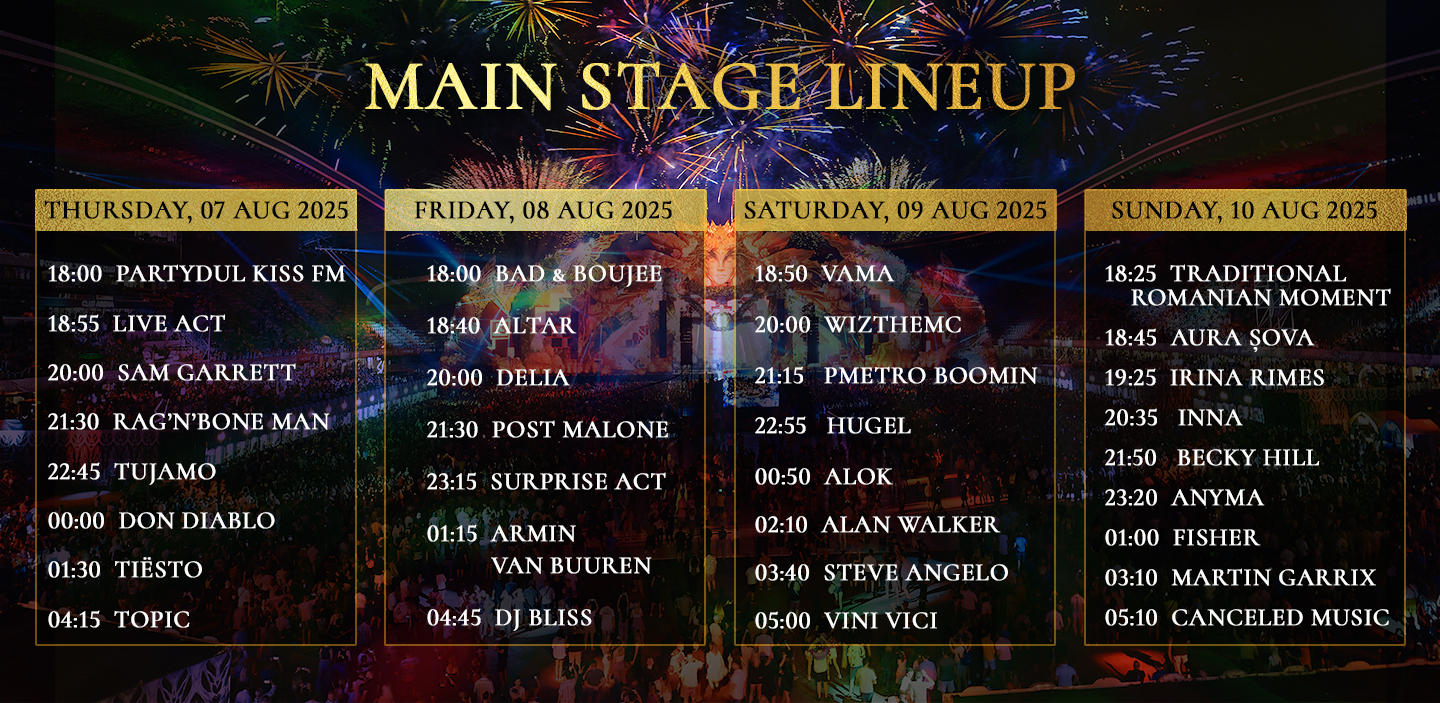 Main Stage Lineup